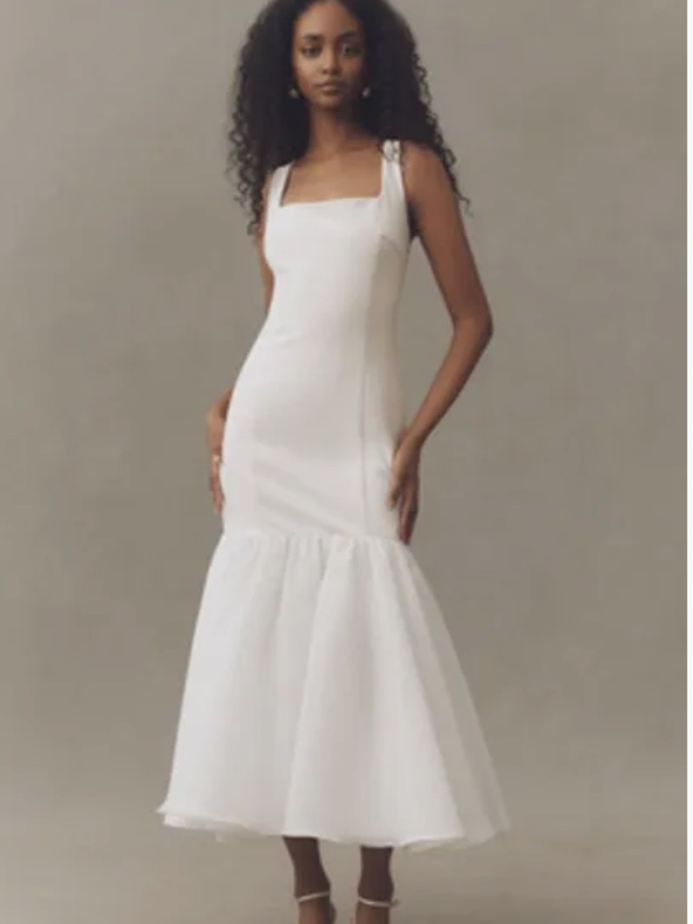 BHLDN Sleeveless Square-Neck Trumpet Maxi Dress